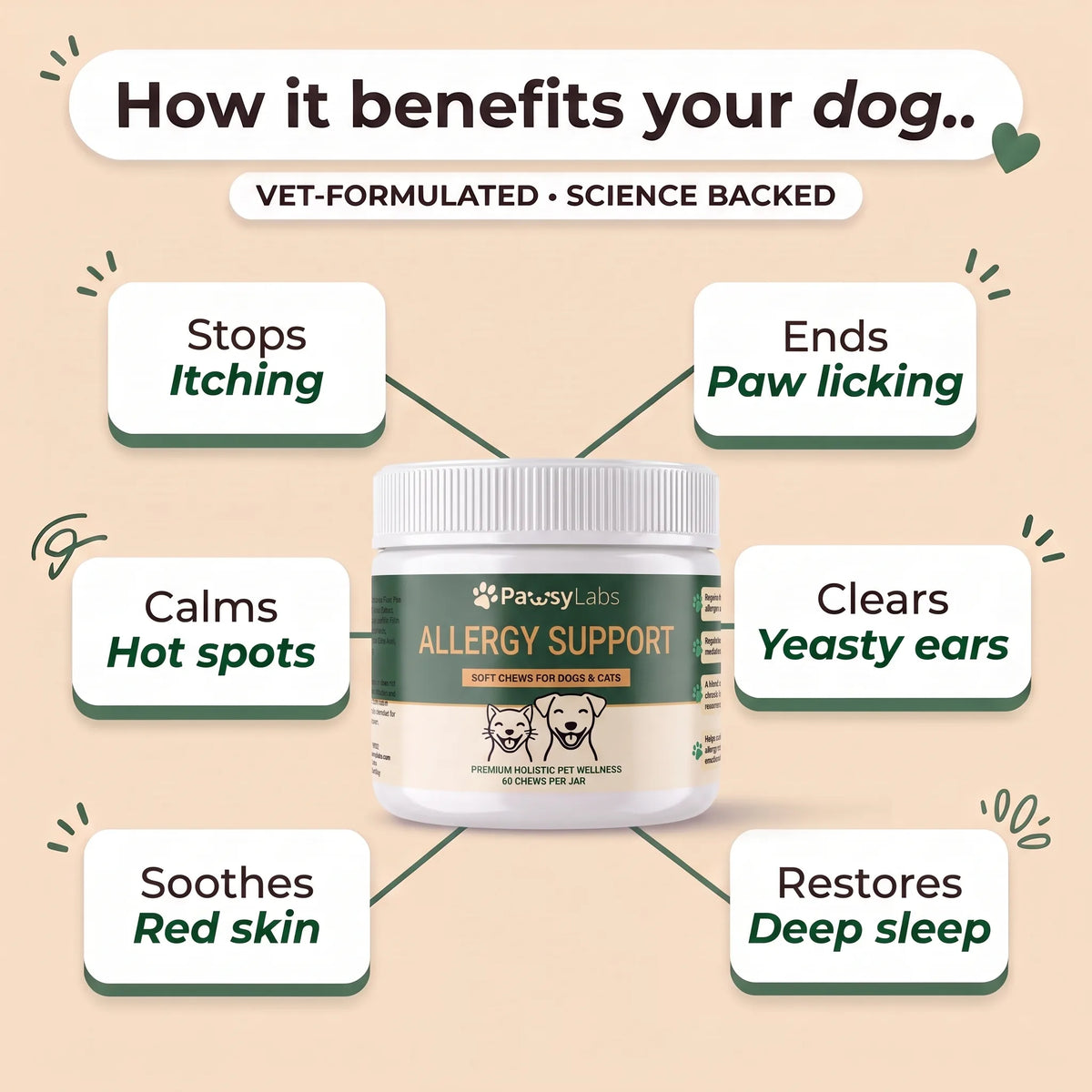 PawsyLabs™ - Allergy Support Soft Chews for Dogs & Cats