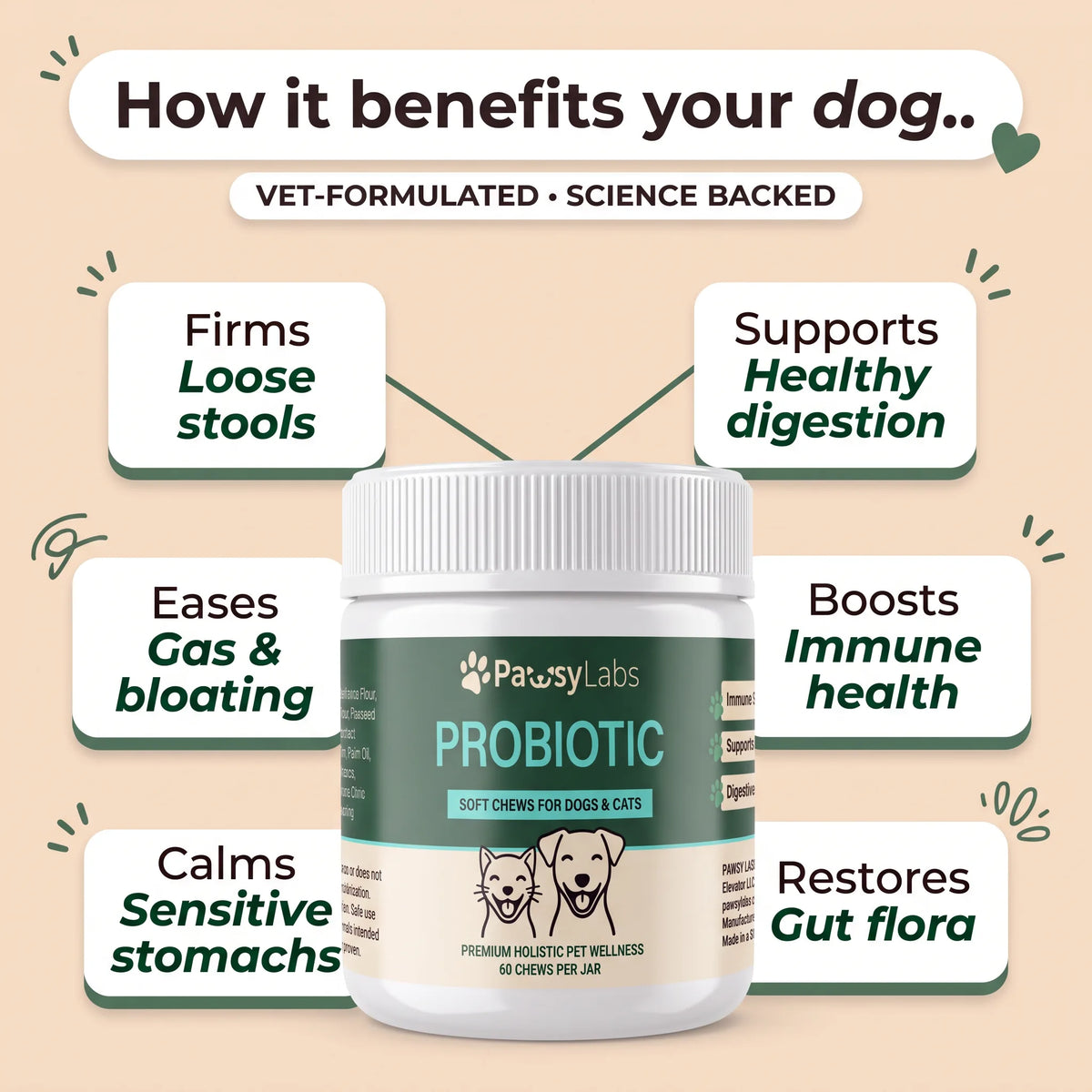 PawsyLabs™ - Probiotic Soft Chews for Dogs & Cats